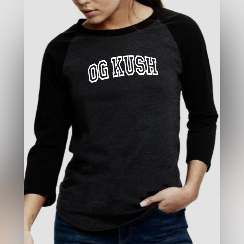 OG Kush Strain NWT Women’s 3/4 Sleeve Raglan XS, M